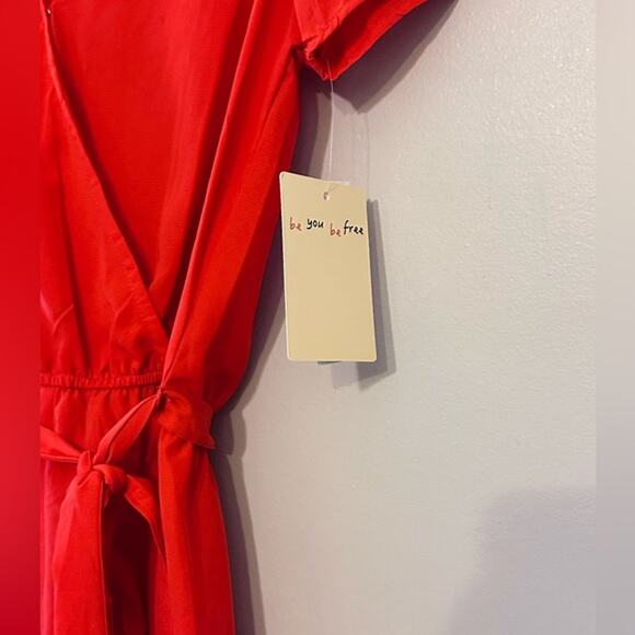 BeBop Red Wide Leg Romper XS - Picture 8 of 11